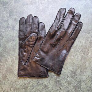 Men's Cole Haan black leather cashmere lined gloves